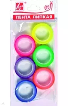 Клейкая лента, флуоресцентная, 6 штук