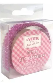 Клейкая лента Стразы, розовая