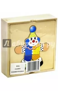 Игрушка развивающая из дерева Клоун в коробке