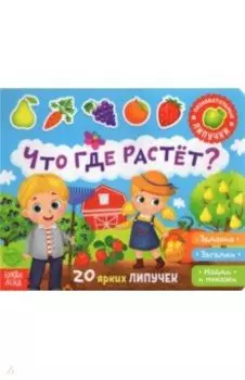 Книжка с липучками "Что где растет?"