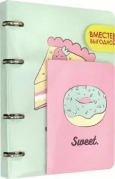 Комплект из тетради на кольцах и блокнота "Sweet" (80 листов + 32 листа, А6, клетка) (SET-COP-001)