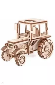 Конструктор 3D деревянный подвижный Трактор