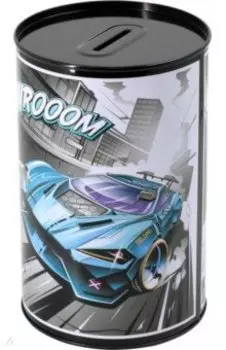 Копилка металлическая Гонки