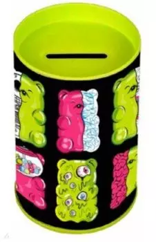 Копилка-подставка для канцелярских принадлежностей Мишки, металлическая