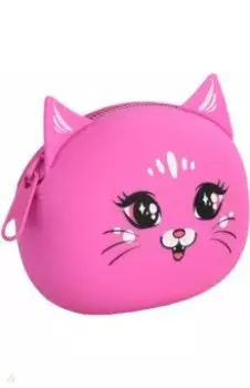 Кошелёк для банкнот и монет Розовый кот, силиконовый