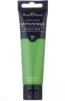 Краска акриловая, зеленая флуоресцентная, 60 мл