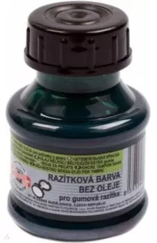 Краска штемпельная, зеленая