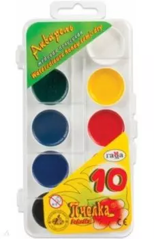 Краски акварель медовые "Пчелка" 10 цветов (212038)