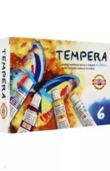 Краски темперные в тюбиках, 6 цветов