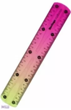 Линейка 20 см "Radiance" гибкая, желтая/розовая (PR_10320)