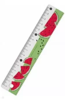 Линейка Арбуз, 15 см, пластиковая