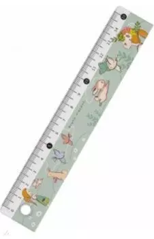 Линейка HappyGraphix. Девочка и кролик, пластик, 15 см