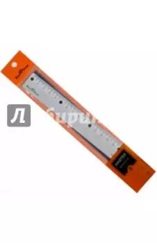 Линейка металлическая плоская, 20 см