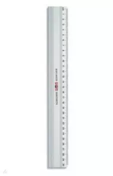 Линейка металлическая, с режущей стороной для отрыва бумаги, 30 см.