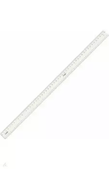 Линейка пластмассовая (50 см, прозрачная) (ЛН95)