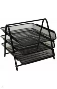 Лоток горизонтальный, черный, 3 штуки