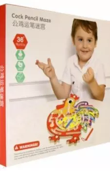 Магнитный деревянный лабиринт Петушок