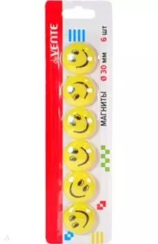 Магниты для доски офисной Smile, 6 шт.