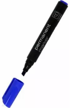 Маркер перманентный, скошенный, синий