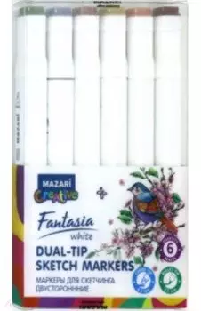 Маркеры для скетчинга "Wood" (6 цветов, двусторонние) (M-6057-6)