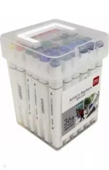 Маркеры перманентные "Deli" (36 цветов, белый корпус) (70701-36)