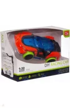 Машинка спортивная оранжевая, инерционная