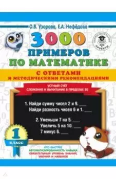 Математика. 1 класс. Устный счет. Сложение и вычитание в пределах 20. 3000 примеров