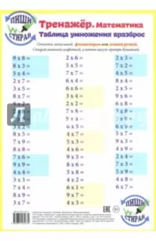 Математика. Таблица умножения. Тренажер, А4