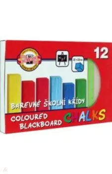 Мел школьный цветной прямоугольный, 12 цветов
