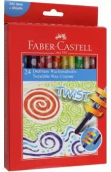 Мелки восковые, 24 цвета, выкручивающиеся