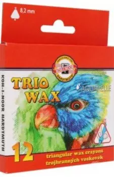 Мелки восковые акварельные Trio, 12 цветов