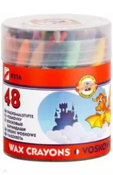 Мелки восковые Dragon, 48 цветов в пластиковом тубусе.