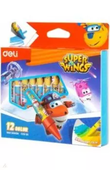 Мелки восковые Super Wings, 12 цветов