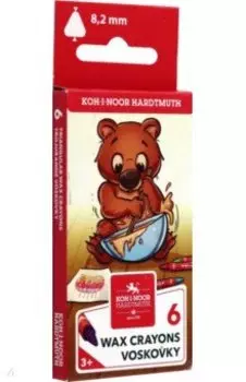 Мелки восковые Teddy Bear Trio, 6 цветов