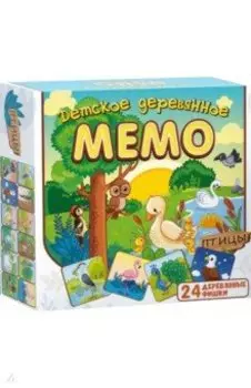 Мемо деревянное Птицы, 24 детали