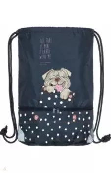 Мешок для обуви Собачка, 2 секции, синий