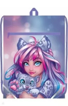 Мешок для сменной обуви Девушка с барсом