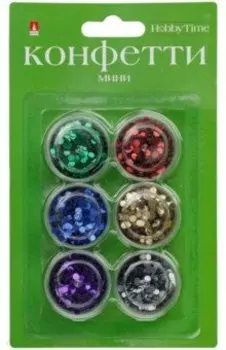 Мини-конфетти для декора "Круглые" 6 цветов (2-419/04)