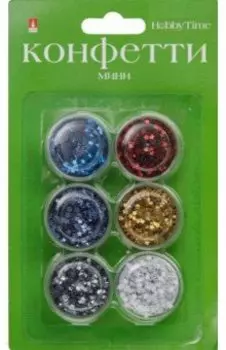 Мини-конфетти для декора "Звездочки" 6 цветов (2-419/07)
