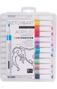 Набор акриловых маркеров Sketch&Art, 12 цветов