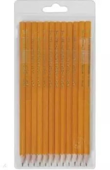 Набор чернографитных карандашей, 2B-2H, 12 штук