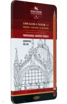 Набор чернографитных карандашей Graphic, 5B-5H, 12 штук