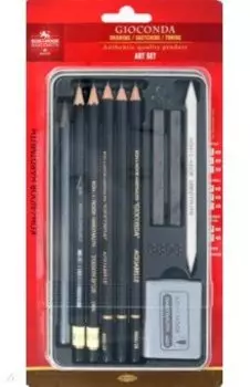 Набор чернографитный Gioconda с растушевкой и точилкой, 10 предметов