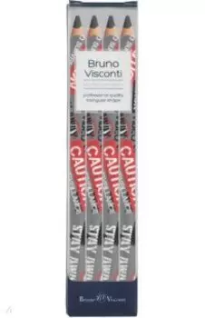 Набор чернографитовых карандашей HappyGraphix Jumbo. Keep Away. Video camera, 4B, 4 штуки