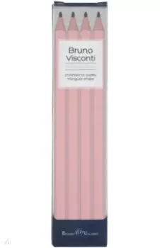 Набор чернографитовых карандашей HappyGraphix Jumbo. Зефирный розовый, 4B, 4 штуки