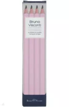 Набор чернографитовых карандашей HappyGraphix Jumbo. Зефирный сиреневый, 4B, 4 штуки