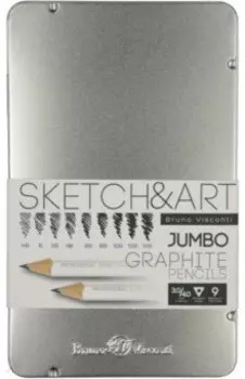 Набор чернографитовых карандашей Sketch&Art Jumbo, 9 штук, HB-14B