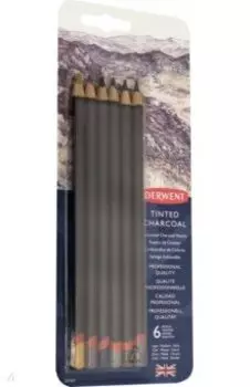 Набор цветных угольных карандашей Tinted Charcoal, 6 штук,6 цветов