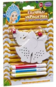 Набор для творчества Елочные украшения из дерева Снеговичок и колокольчик (ВВ3731)
