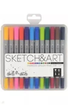 Набор двусторонних скетч-маркеров Sketch&Art, 12 цветов